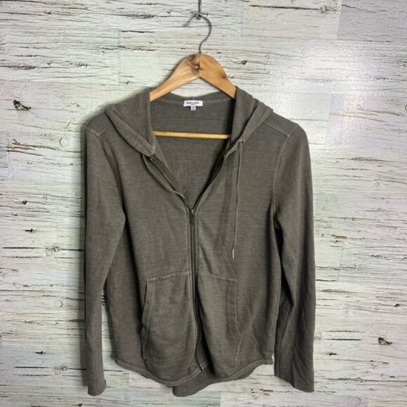 Splendid Olive Green brown Zip-Up Hoodie size small - Picture 1 of 8